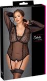 Cottelli CURVES Open Kruis Bodysuit Curvy Vrouwen 4XL Zwart