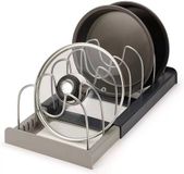 Non-branded Adjustable Cabinet Organizer — Rack for Lids, Bowls, Cutting Boards, Dishes, and Tableware; Suitable for Cabinets, Drawers, Countertops, and Sinks