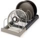 Non-branded Adjustable Cabinet Organizer — Rack for Lids, Bowls, Cutting Boards, Dishes, and Tableware; Suitable for Cabinets, Drawers, Countertops, and Sinks