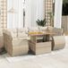 Prolenta Maison Exclusive - Ensemble de salon de jardin 7 pièces avec coussins, polyrotin beige