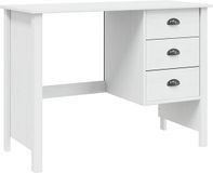 vidaXL Bureau met lades HILL Wit 100 x 45 x 74 cm Massief grenenhout