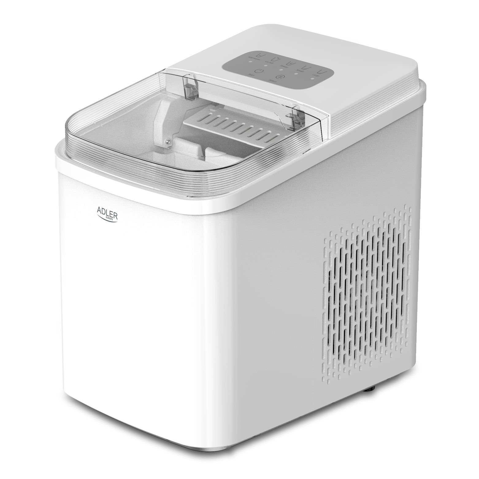 Adler 12kg/24u ijsmachine, 2 ijsblokjesformaten, reinigingsmodus, stille werking, touchscreen, waterreservoircapaciteit 1,4L