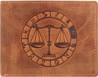 Greenburry - Vintage Lederen Heren Portefeuille Met Weegschaal Sterrenbeeld
