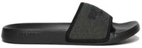 Superdry Luxe badslippers met glittersteentjes Dames Zwart