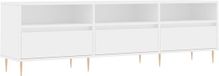 vidaXL Meuble TV - 150x30x44,5 cm - bois traité - blanc
