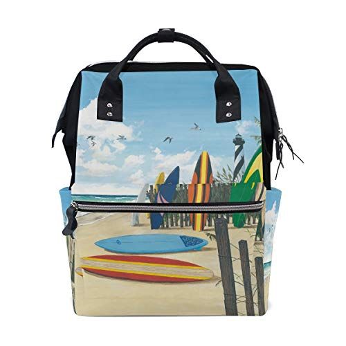 MONTOJ Beach Surfboard Sea Mew canvas Reistas Campus Rugzak - 5701637648638