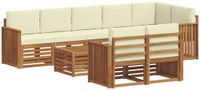 vidaXL - Bank loungeset - 8 zitplekken - Natuurlijk en crème - Polyester