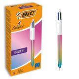 Bic 4 Colours Stylo bille - Moyen - 12 Pièces