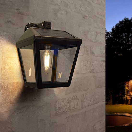 LedKoning Solar wandlamp buiten 'Noah' - Met LED filament lamp - Wandlamp op zonne-energie