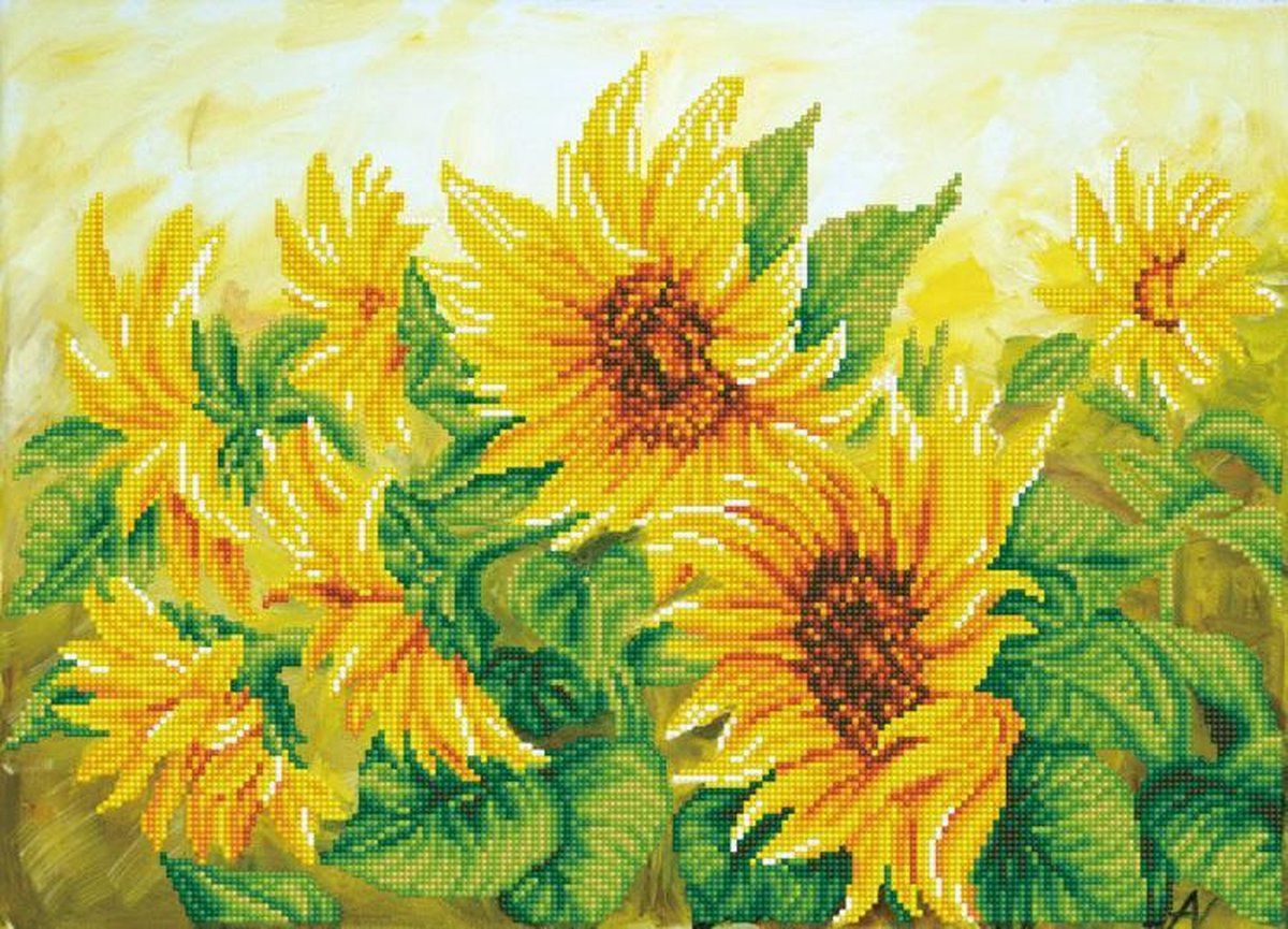 Diamond Dotz Diamond Painting Zonnebloemen 41 x 57cm - Volledig pakket