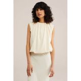 WE Fashion Dames top met ballon effect Ecru