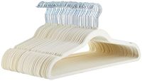 Amazon Basics Smalle en antislip kleerhangers voor overhemden/kostuum/kostuum - verpakking van 50 stuks, ivoorkleur