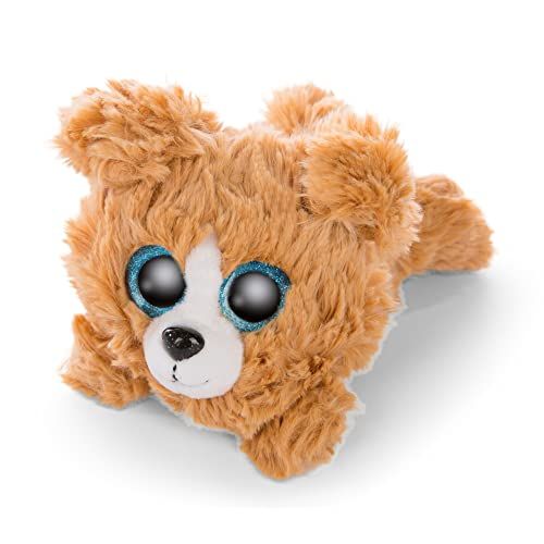 NICI Glubschis Hond Lollidog 15cm - Liggend knuffeldier met grote, glinsterende ogen - Pluizige knuffels voor knuffelliefhebbers