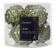 Decoris Dennenappel glas d5h7 cm rsmrn 6st