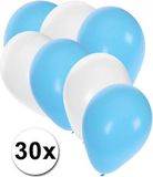 Shoppartners Bv 30x Ballonnen in Argentijnse kleuren Blauw Wit