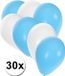 Shoppartners Bv 30x Ballonnen in Argentijnse kleuren Blauw Wit