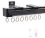 Elzusha - Rail de plafond en aluminium - Rail coulissante pour séparateur de pièce et fenêtres 2m Noir
