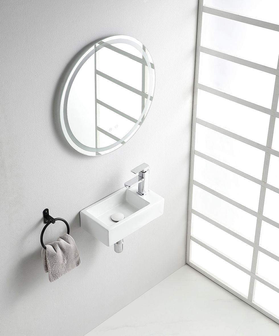 Wiesbaden Rhea M fontein rechts 40x22x11cm keramiek glans wit