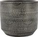 Floran Bloempot/plantenpot Loule - relief - grijs - voor kamerplant - 16 x 14 cm