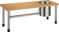 5Five Keukenrek/Aanrecht Organizer met Keukenrolhouder/Keukengerei Houder - Bamboe Hout/RVS
