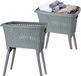 Bathroom Solutions wasmand op poten - 2x - Mintgroen - 35 ltr - 60 x 40 x 28 cm