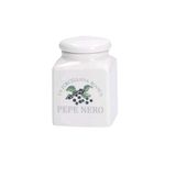 PORCELLANA Conserva Pot à poivre avec couvercle en nylon Noir 177 ml