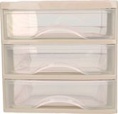 PLASTICFORTE Ladeblokje/bureau organizer 3x lades - taupe/transparant