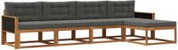 vidaXL Acacia Hout Bank Loungeset 5-Zits Natuurlijk en Antraciet