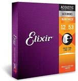 Elixir® Strings 80/20 Bronze Acoustic Guitar Strings with NANOWEB® Coating, Light (.012-.053)