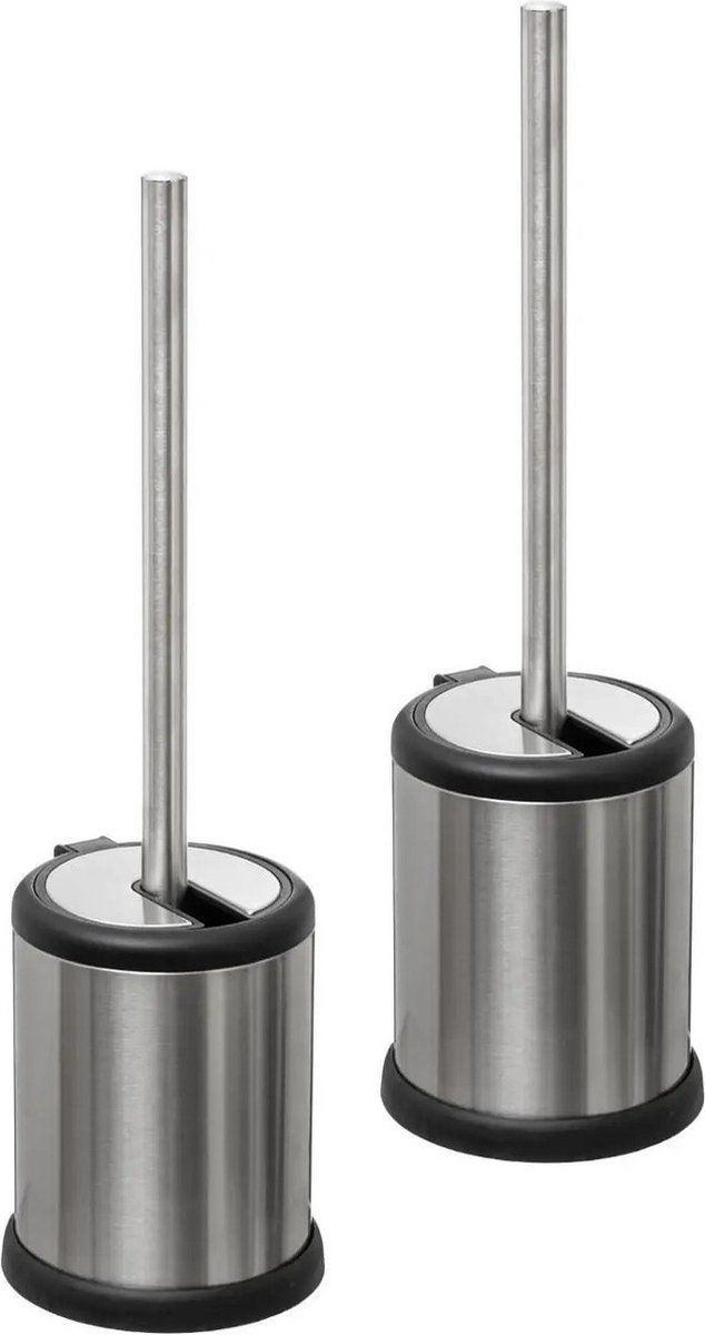 5five - Toiletborstelset - 2-delig - RVS - Zilver - 39 cm