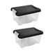 Merkloos / Sans marque Hega Hogar Opberg box/opbergdoos - 4x - 5 liter - 30 x 20 x 14 cm - gerecycled kunststof - Opslagbox - Opbergbak - transparant/zwart