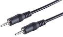 1aTTack.de 5x 1,5m - Zwarte 2,5mm naar 2,5mm stereo audiokabel
