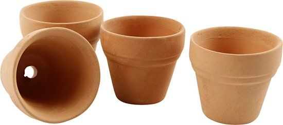 Creativ Company Terracotta Bloempot Set - 48 stuks - Diverse Kleuren