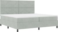 vidaXL LED Boxspringbed met Matras, Lichtgrijs, 200 x 200 cm, Stof