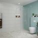 FortiFura Galeria inloopdouche - 90x200cm - Mat glas - Wit profiel
