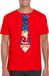 Bellatio Decorations Shoppartners Bv Foute Kersttrui t-shirt - voor heren - rood - met stropdas kerstman print - kerstdiner kleding - korte mouwen XXL