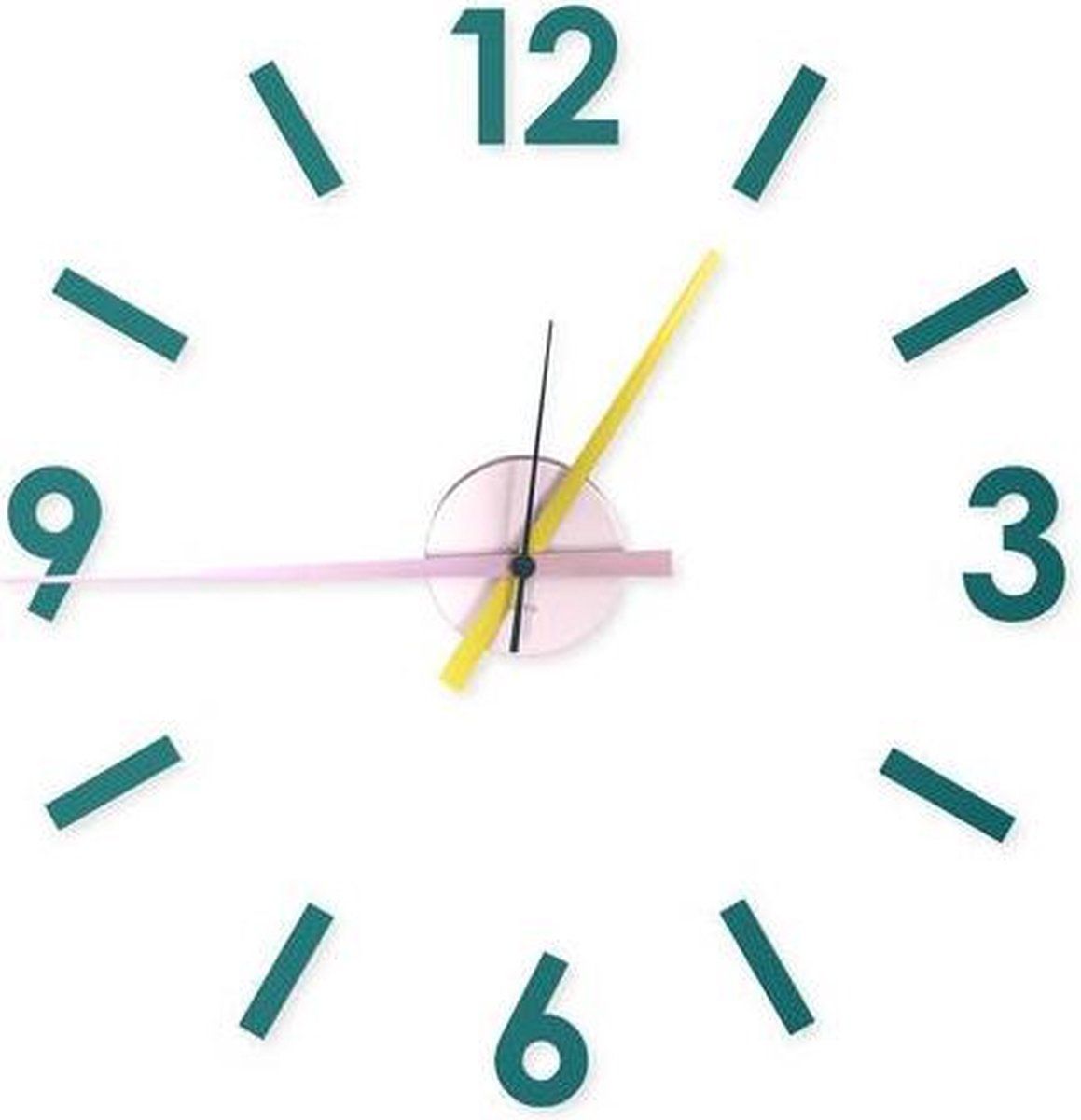 Fisura Wandklok Diy 31 Cm Abs/staal Roze/groen 16-delig