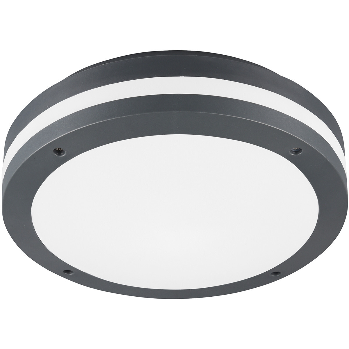 BES LED LED Plafondlamp - Trion Keraly - Opbouw Rond - Bewegingssensor - Waterdicht - 12W - Mat Zwart - Kunststof