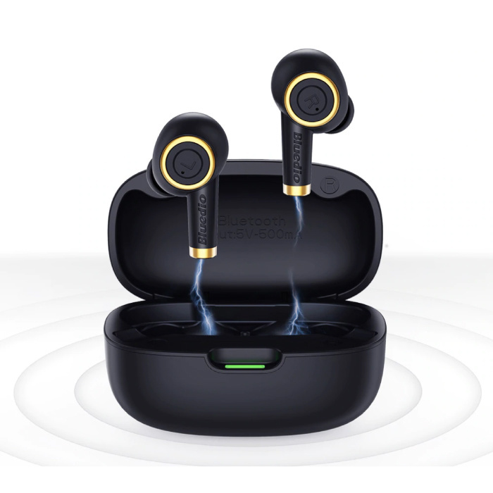 Bluedio Particle Draadloze Oortjes TWS Button Control Bluetooth 5 0 Air Wireless Pods Earphones Earbuds Zwart