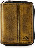 Greenburry Destressed Portemonnee RFID-bescherming Leer 10.5 cm - Unisex, Dames - Staand formaat - dirty yellow