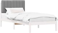 vidaXL Bedframe met Gevoerde Hoofdbord Lichtgrijs 90 x 190 cm