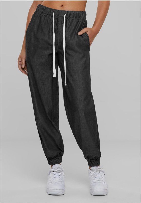 Urban Classics Light Jogpants Dames Trainingsbroek - Zwart - S