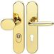 Hoppe Garniture de sécurité DIN-NORM PZ 72 Garniture de protection Béquille/Bouton modèle VERONA Laiton poli - inox