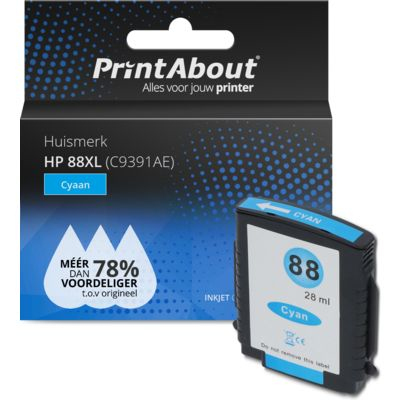 PrintAbout Huismerk HP 88XL (C9391AE) Inktcartridge Cyaan Hoge capaciteit