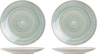 Cosy&Trendy Billiet - Vanlaere 4x stuks ontbijt/dessert bordje Turbolino blauw 22 cm