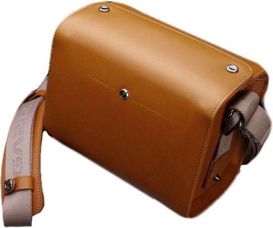 Gariz CB-LZSSLB Leather Small Light Brown Camera Bag - Brown