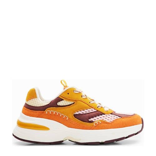 Desigual chunky leren sneakers oranje 8445110512203
