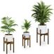 Merkloos Relaxdays Plantenstandaards set van 3 - bamboe - voor binnen - bruin