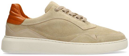 Manfield - Heren - Beige suède sneakers - Maat 42