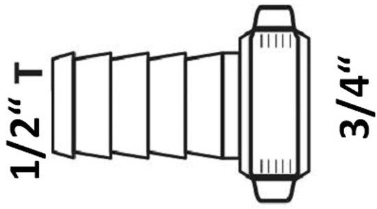 KIRCHHOFF MS Slangschroefverbinding, blanco, 3/4"M x 1/2"T